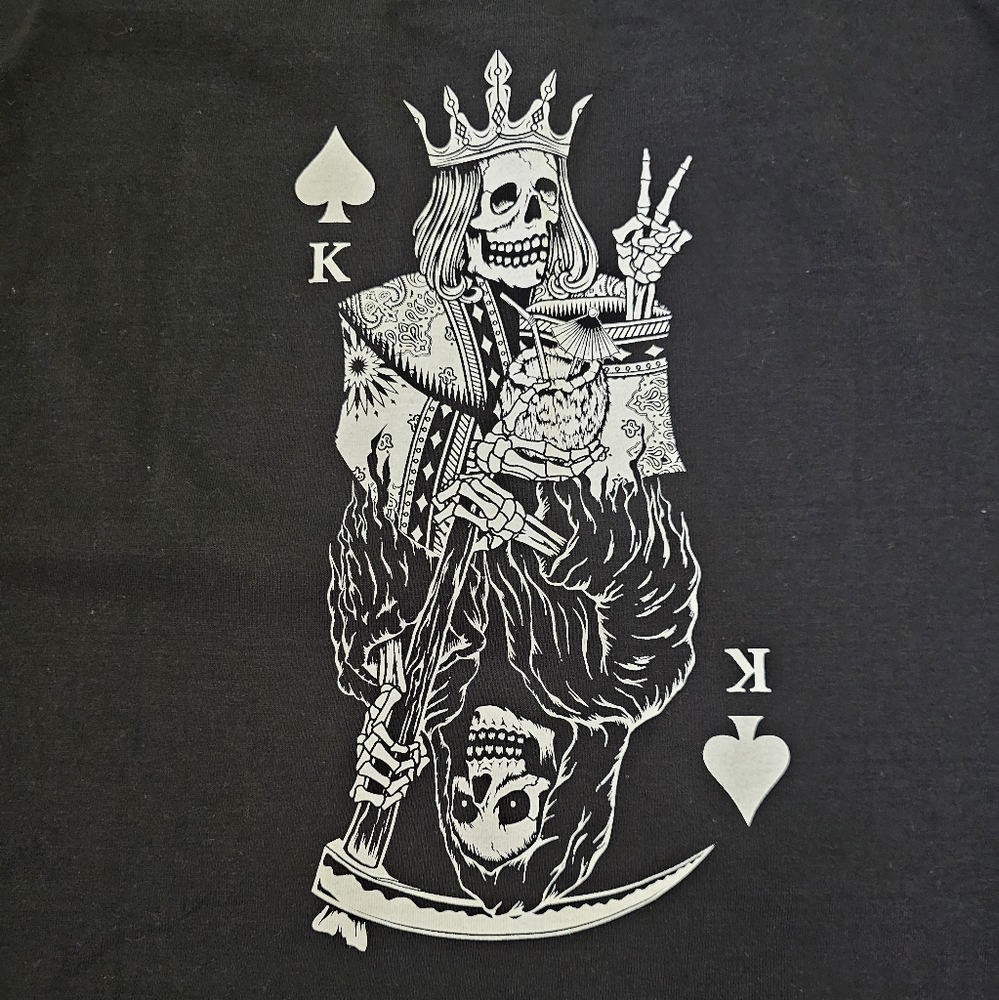 Thirty Single King of Spades Skeleton Graphic T-shirt, black, size XL